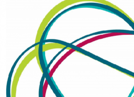 Logo from report shown intertwined curved lines in blue, green and red