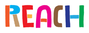 REACH logo with 'the word 'reach' in multicoloured letters