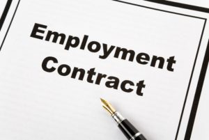 Document reads 'Employment Contract'