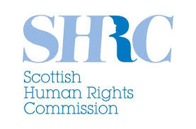 Scottish Human Rights Commission logo blue and white